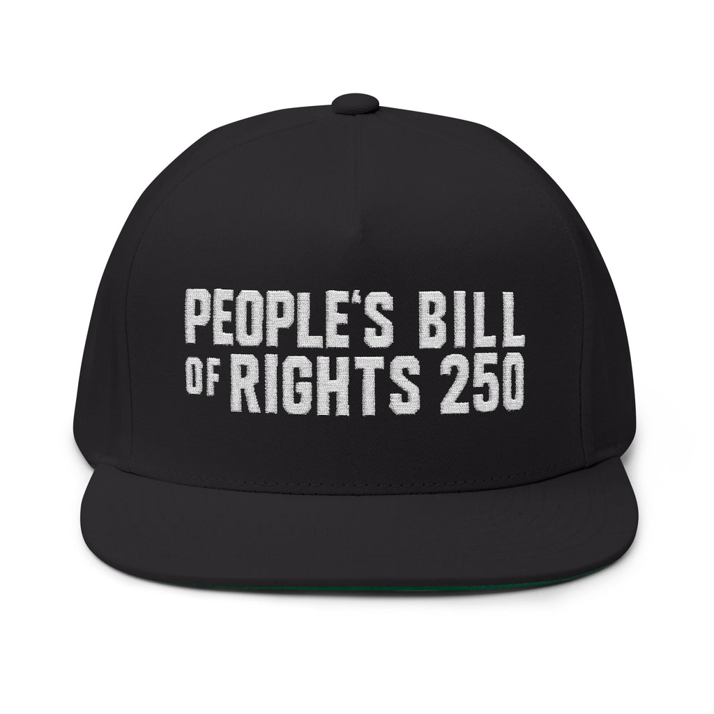 Embroidered Flat Bill Cap – "People's Bill of Rights 250" Streetwear Snapback